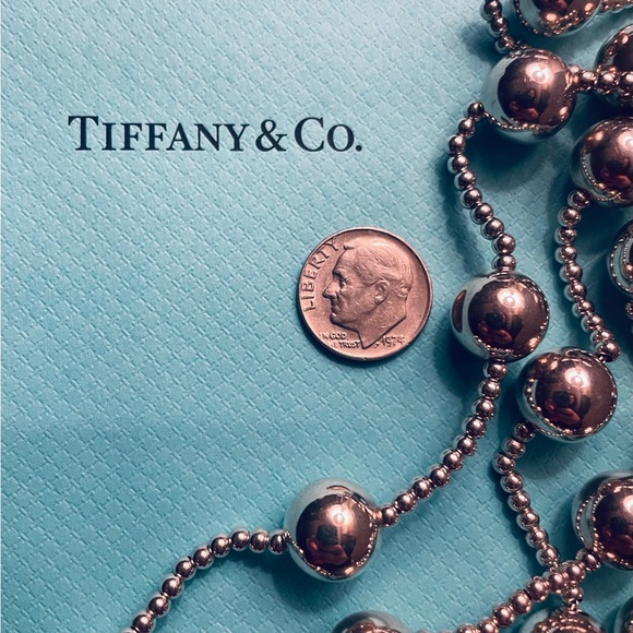 ✨ Rare Vintage Tiffany & Co. Elsa Peretti® 36” Sterling Silver Bead Necklace ✨ - Picture 9 of 10